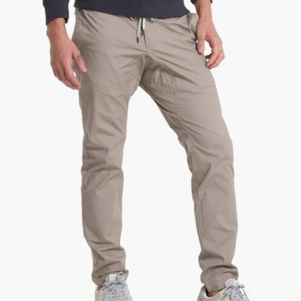 Vuori Men's Large Tan Riptop DuraTerra Slim Fit Pants Casual Athleisure Comfy